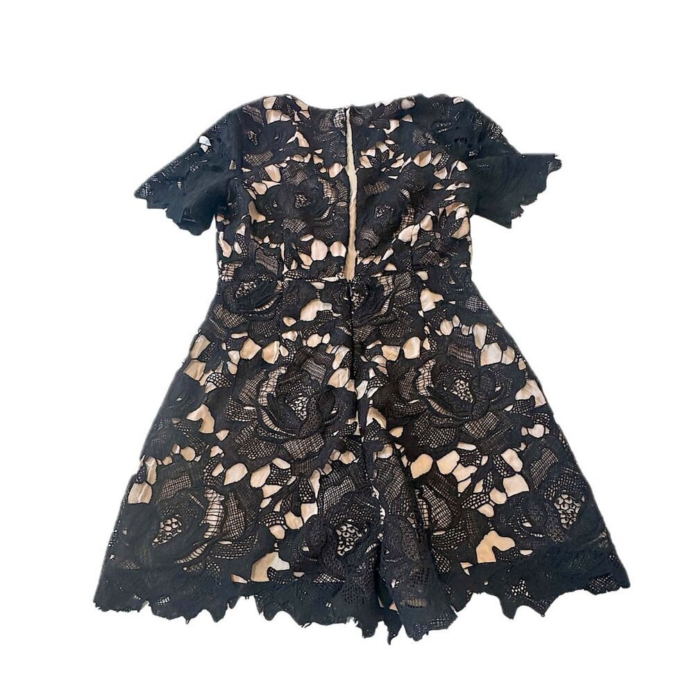 The Impeccable Pig Floral Black Lace Romper, Size S - Picture 6 of 15